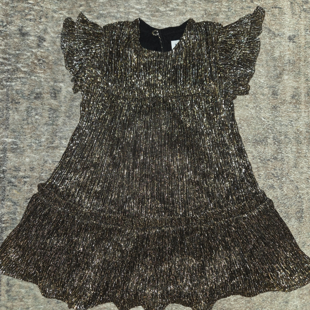 Gap Metallic Black & Gold Shimmery Dress
